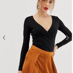 ASOS DESIGN wrap long sleeve top (NWOT)